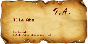 Ilia Aba névjegykártya